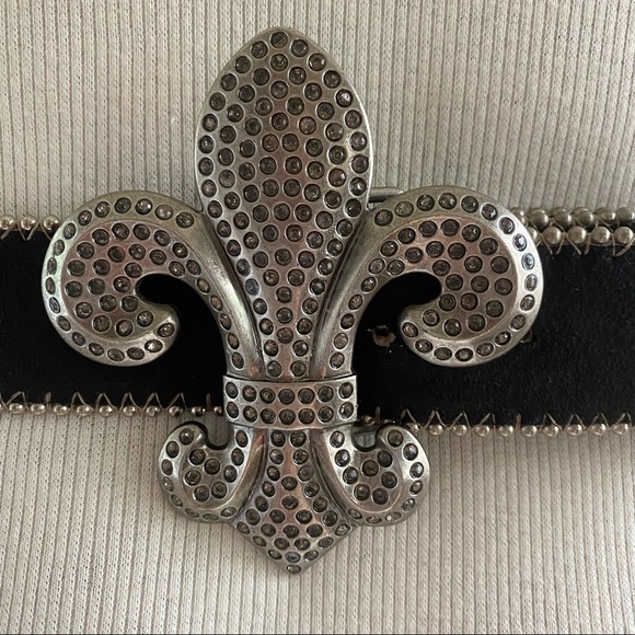 Kathy van Zeeland buckle stud back leather belt - Picture 2 of 15